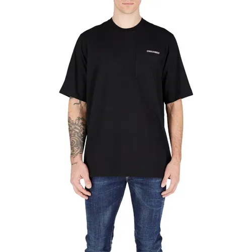 Cotton Oversized T-shirt Hotel Print , male, Sizes: M, 2XL, S, XL - Dsquared2 - Modalova