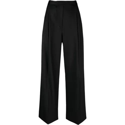 Wide-Leg Trousers with Pleated Details , female, Sizes: 2XS - Victoria Beckham - Modalova