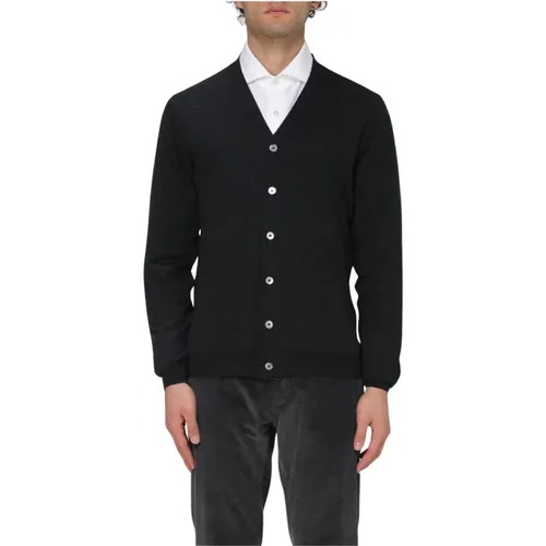 Cardigans, male, , Size: 2XL Wool V-Neck Cardigan - Fedeli - Modalova
