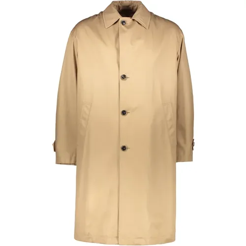 Single-Breasted Coats, male, , Size: L Waterproof in cotton gabardine - Herno - Modalova