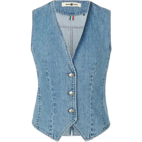 Denim Vest Trendy Sleeveless V-Neck Buttoned , Damen, Größe: M - RIANI - Modalova