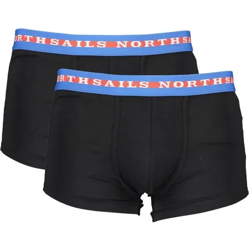 Bottoms, male, , Size: 2XL Cotton Boxer Shorts Bicolor Elastic Waistband - North Sails - Modalova