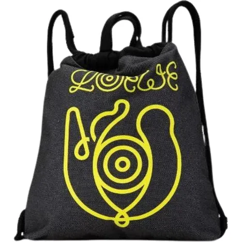 Pre-owned Backpacks, female, , Size: ONE SIZE Pre-owned Denim Backpack - Loewe Pre-owned - Modalova