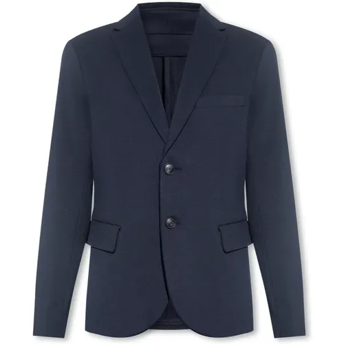 Blazers, male, , Size: L Single-breasted blazer with hood - Emporio Armani - Modalova