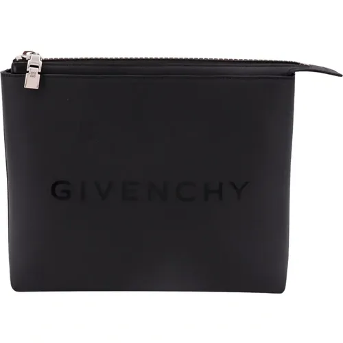 Schwarze LederClutch-Tasche mit Reißverschluss , Herren, Größe: ONE Size - Givenchy - Modalova