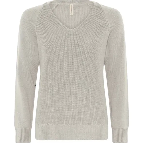 V-Ausschnitt Casual Pullover Bluse Melange , Damen, Größe: M - Skovhuus - Modalova