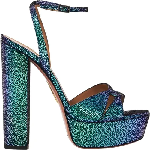 Colorful Platform Sandals with Mosaic Detail , female, Sizes: 6 1/2 UK - Aquazzura - Modalova