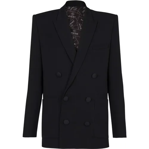 Blazers, male, , Size: M Grain de poudre blazer - Balmain - Modalova