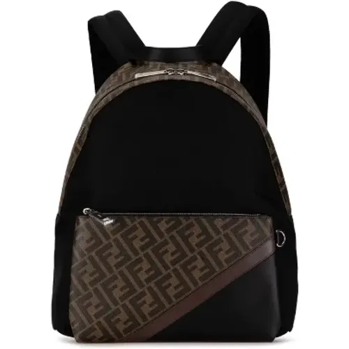 Pre-owned Backpacks, male, , Size: ONE SIZE Pre-owned Canvas backpacks - Fendi Vintage - Modalova