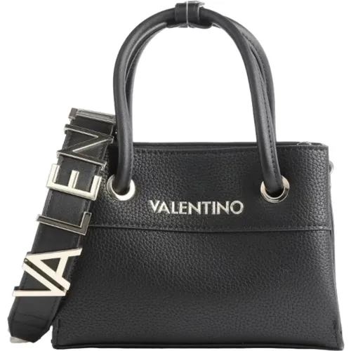Schwarze Rechteckige Damenhandtasche mit Goldener Valentino Inschrift,SAC F Vbs5A805 - Stilvolle Handtasche,Weiße Rechteckige Damenhandtasche mit Gol - Valentino by Mario Valentino - Modalova