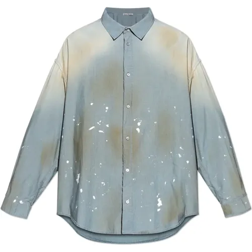 Casual Shirts, male, , Size: 2XL Shirt with a Distressed Effect - Acne Studios - Modalova