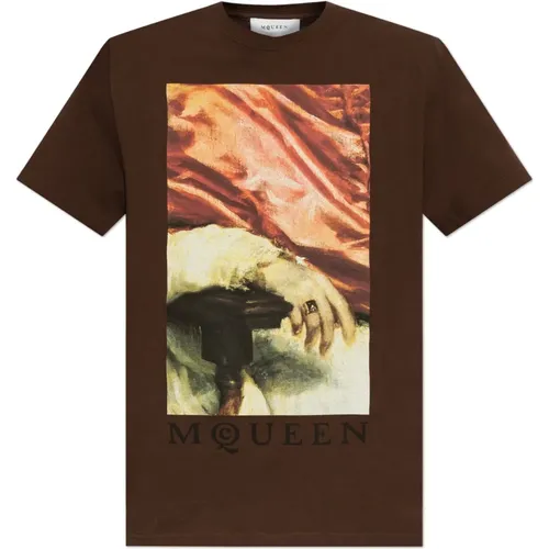 T-Shirts, male, , Size: S T-shirt with print - alexander mcqueen - Modalova