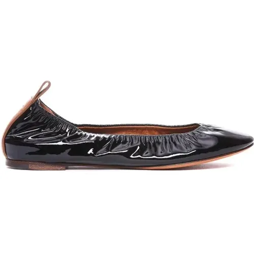 Schwarze Lederballerinas , Damen, Größe: 35 EU - Lanvin - Modalova