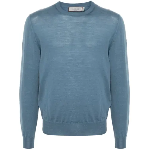 Merino Wool Crew Neck Sweater , Herren, Größe: 2XL - Canali - Modalova