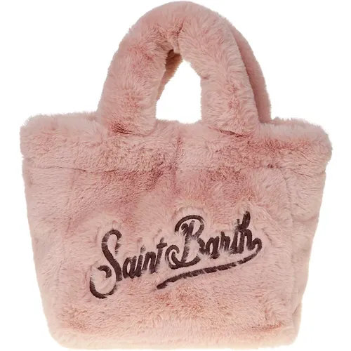 Handbags, female, , Size: ONE SIZE Soft Mini Vanity Embroidered Fur - MC2 Saint Barth - Modalova