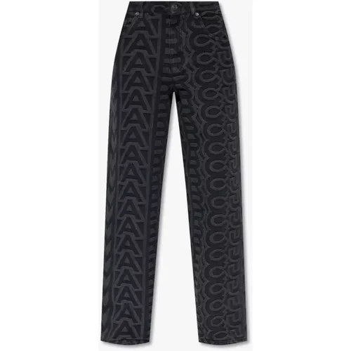 Monogram Denim Hose mit Jacquard Logo , Damen, Größe: W26 - Marc Jacobs - Modalova