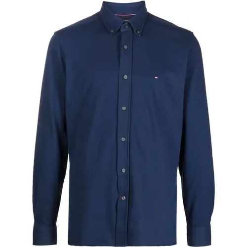 Garment dyed pique rf shirt , male, Sizes: S, M - Tommy Hilfiger - Modalova