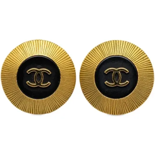 Pre-owned Jewellery, female, , Size: ONE SIZE Pre-owned Gold earrings - Chanel Vintage - Modalova