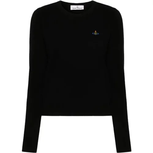 Wool-Cashmere Sweater with Orb Logo , female, Sizes: M - Vivienne Westwood - Modalova