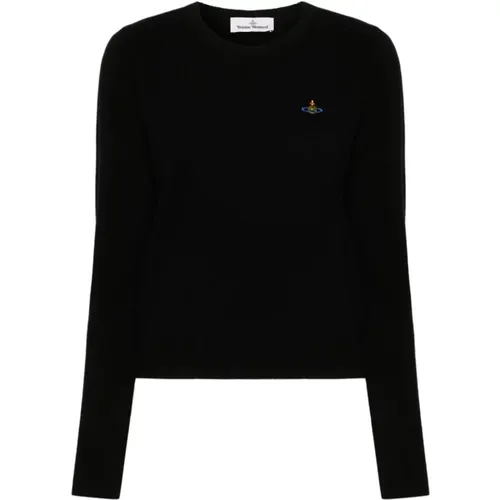 Wool-Cashmere Sweater with Orb Logo , female, Sizes: XS, S, M - Vivienne Westwood - Modalova