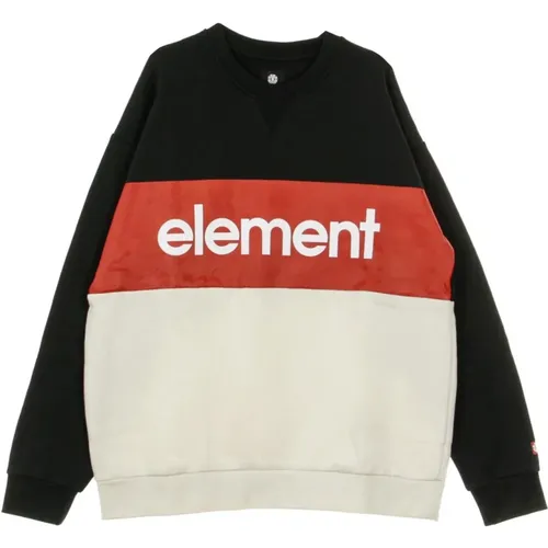 Men's Crew Neck Sweatshirt in Flint Black , male, Sizes: L - Element - Modalova