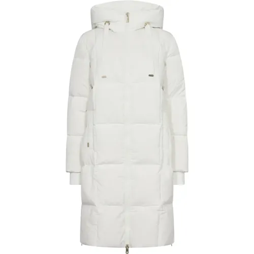 Down Coats, female, , Size: S Long Down Coat Offwhite - MOS MOSH - Modalova