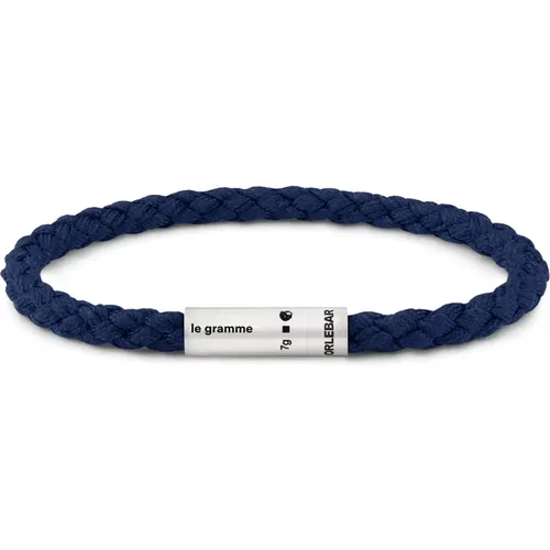 Bracelets, unisex, , Size: S Navy Nato Cable Bracelet - Le Gramme - Modalova