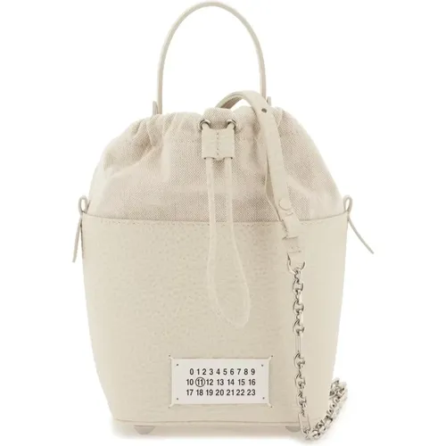 Bucket Bag aus gehämmertem Leder mit Zugbandverschluss - Maison Margiela - Modalova
