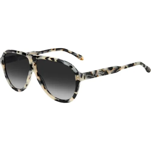White Havana Sunglasses with Grey Shaded Lenses , female, Sizes: 60 MM - Isabel marant - Modalova