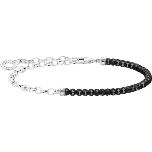 Damen Charm-Armband mit schwarzen Onyx-Beads Silber A2100-130-11-L14 - Thomas Sabo - Modalova