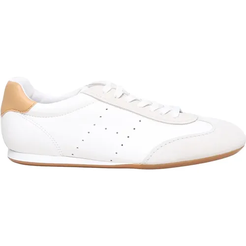 Leather Sneakers with Gold Rivet , male, Sizes: 10 UK, 9 1/2 UK, 8 UK, 9 UK, 8 1/2 UK, 7 UK, 7 1/2 UK - Hogan - Modalova