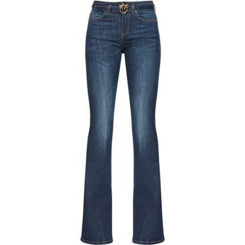 Flared Power Stretch Denim Jeans , female, Sizes: W26, W25, W28, W30, W27, W32, W29, W31 - pinko - Modalova
