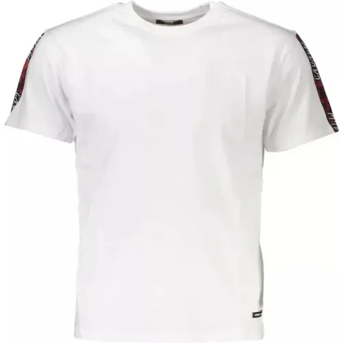 Weißes Baumwoll-T-Shirt mit Druck , Herren, Größe: XL - Cavalli Class - Modalova