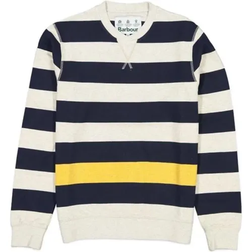 Earl Stripe Crew Sweatshirt , male, Sizes: L, S - Barbour - Modalova