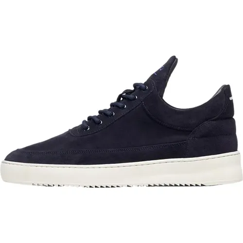 Low Top Suede Navy , male, Sizes: 12 UK, 9 UK, 8 UK, 6 UK, 7 UK, 5 UK, 11 UK - Filling Pieces - Modalova