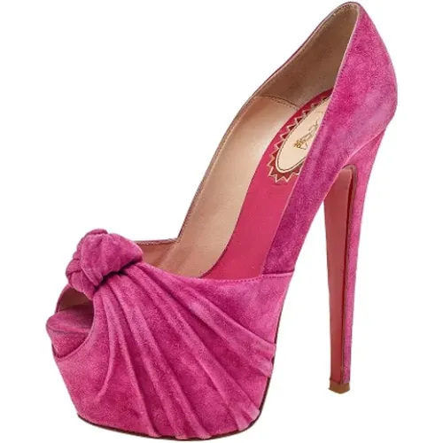 Pre-owned Pumps, female, , Size: 6 US Pre-owned Suede sandals - Christian Louboutin Pre-owned - Modalova