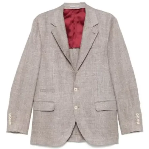 Blazers, male, , Size: XL Light Buttoned Blazer English Design - BRUNELLO CUCINELLI - Modalova