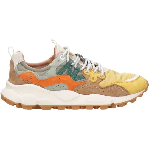 Sneakers Orange+Military green , male, Sizes: 6 UK - Flower Mountain - Modalova