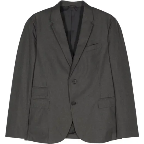 Grey Mélange Jacket with Notched Lapels , male, Sizes: S, L - Neil Barrett - Modalova