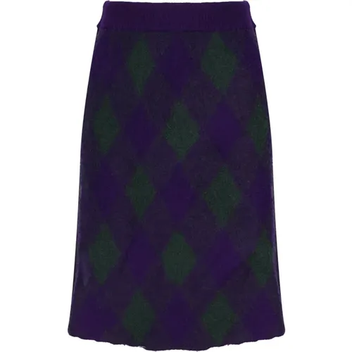 Wool Skirt with Equestrian Design , female, Sizes: M - Burberry - Modalova