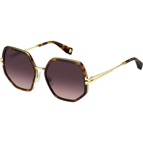 Sunglasses, female, , Size: 58 MM Havana Rose Gold Sunglasses Shaded - Marc Jacobs - Modalova