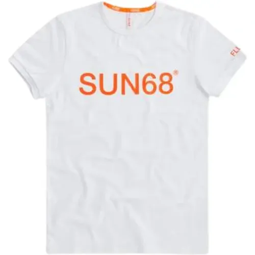 Fluo Bedrucktes T-Shirt Sun68 - Sun68 - Modalova