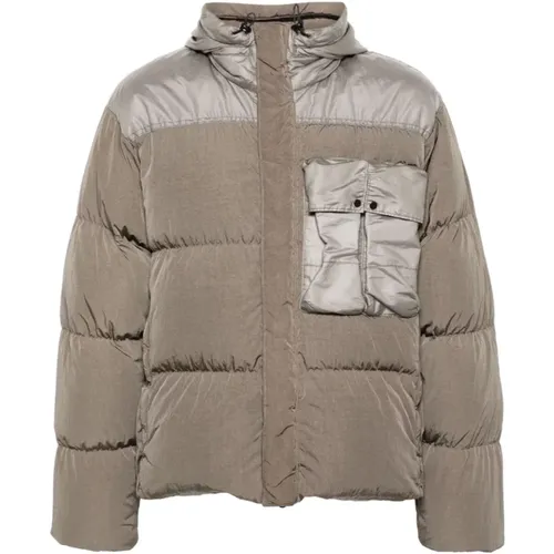 Grey Quilted Down Jacket , male, Sizes: L, XL - C.P. Company - Modalova