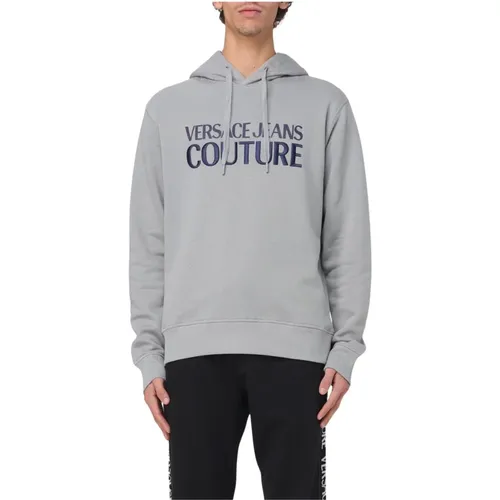 Hoodies, male, , Size: XL Embroidered Hoodie - Versace Jeans Couture - Modalova