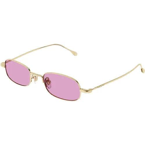 Sunglasses, unisex, , Size: 45 MM Rectangular Narrow Metal Sunglasses Gg1648S 005 - Gucci - Modalova