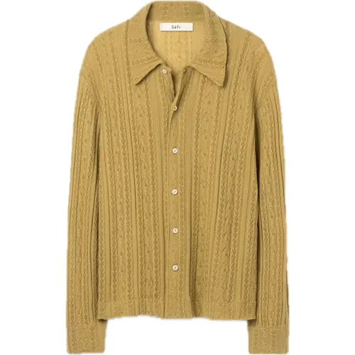 Merino Wool Cable Knit Shirt , male, Sizes: L, M - Séfr - Modalova