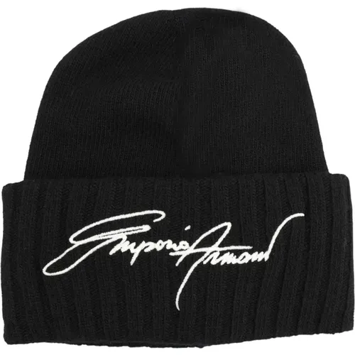 Beanies, male, , Size: M Wool Hat - Style/Model Name - Emporio Armani - Modalova