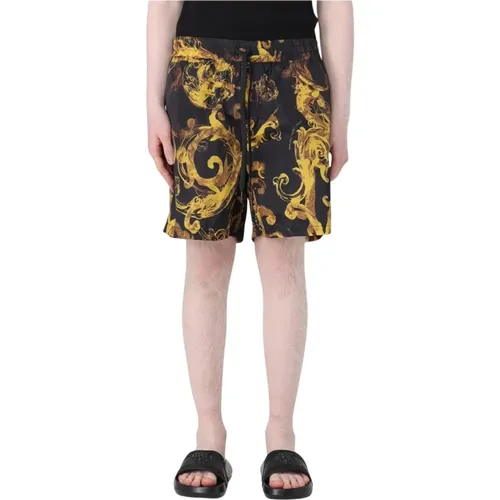 Casual Shorts, male, , Size: XS Baroque Print Swim Trunks - Versace Jeans Couture - Modalova