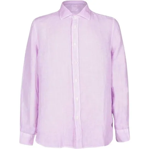 Lavender Slim Fit Linen Shirt , male, Sizes: 3XL, M, 2XL - 120% lino - Modalova
