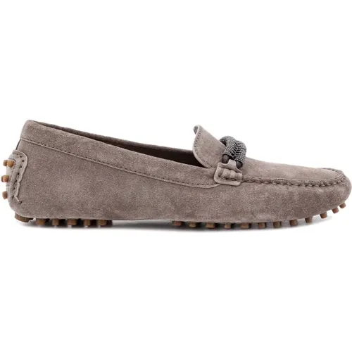 Wildleder Loafer mit Geflochtenem Detail,Stylische Schuhe für Männer - BRUNELLO CUCINELLI - Modalova